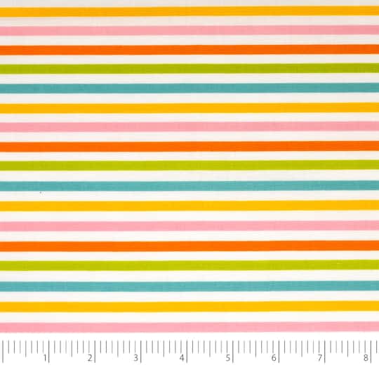 SINGER 1yd. Pastel Stripes Print Cotton Fabric